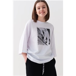 Фуфайка трикотажная для девочек (футболка с длинными рукавами) PLAYTODAY, 1240274