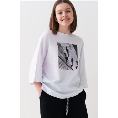 Фуфайка трикотажная для девочек (футболка с длинными рукавами) PLAYTODAY, 1240274