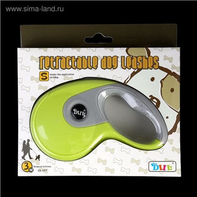 Рулетка DIIL, 3 м, до 10 кг, лента, прорезиненная ручка, зеленая с серым