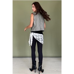 Жилетка эко-кожа  ECO039/01/Оливка