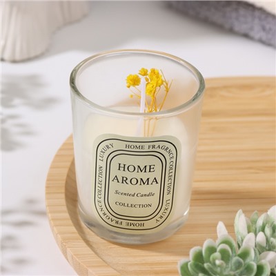 Ароматическая свеча в стакане Sweet Love, белый чай, цветы, 5.5×6.5 см, МИКС