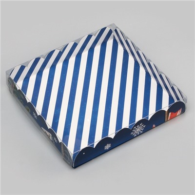 Коробка для печенья «Новогодняя почта», 18×18×3 см