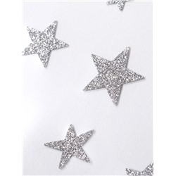 Наклейки для ногтей «Звёзды», с блёстками, серебристые