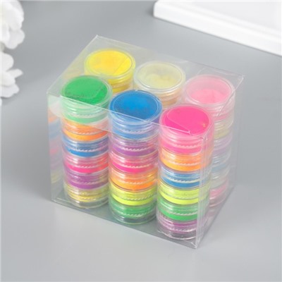 Глиттер для творчества «Пудра-втирка. Краски лета», набор 36 шт. в баночка - 1 г, 6×9×8 см