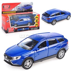 Машина металл Lada Vesta Sw Cross 12см, (открыв. двери,синий) инерц, в коробке