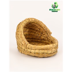 Гнездо для птиц плетёное, 15×10×10 см, полузакрытое, солома