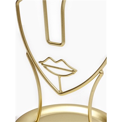 Подставка для украшений «Пол-лица», металл под золото, h=26, d=13