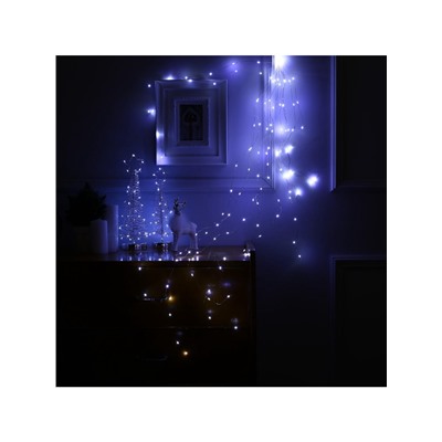 Гирлянда «Дреды» 1.5 м, IP20, серебристая нить, 125 LED, свечение белое, 12 В