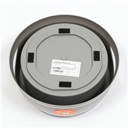 Миска-непроливайка для животных, с дополнительной вставкой от расплёскивания, 19×8 см, серая