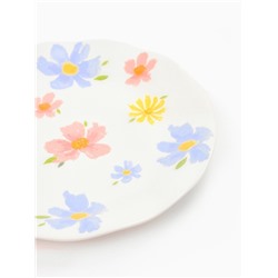 Тарелка плоская «Цветы», d=21.5 см, керамика