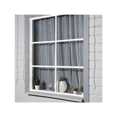 Гирлянда «Водопад» 2×1.5 м, IP44, прозрачная нить, 400 LED, свечение белое, 8 режимов, 220 В