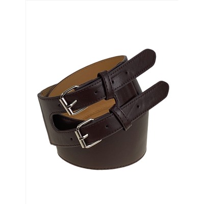 Ремень женский широкий из искусственной кожи, цвет шоколад