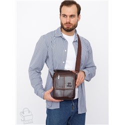 Сумка мужская кожаная 632M brown Fuzhiniao в Новосибирске