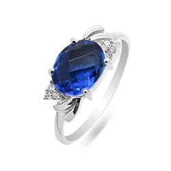 Кольцо из серебра танзанит выращ., Манон
