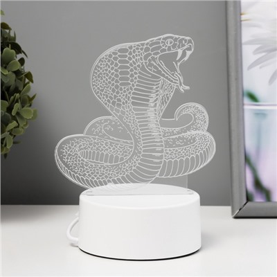 Светильник 3D RISALUX «Кобра», LED-ночник, RGB, от сети, 13.8×9.5×15 см