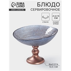 Блюдо сервировочное Inspiration, d=22 см, на ножке, стекло, фиолетовое