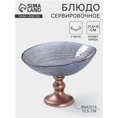 Блюдо сервировочное Inspiration, d=22 см, на ножке, стекло, фиолетовое