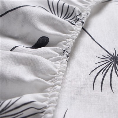 Простыня на резинке 1.5-спальный «Этель. Легкость ветра», 140×200+25 см, бязь