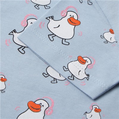 Пижама для девочки (футболка/бриджи), голубая, рост 116 см