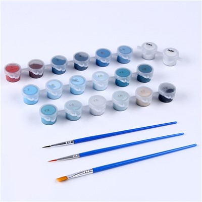 Картина по номерам на холсте с подрамником «Зимнее озеро» 40×50 см