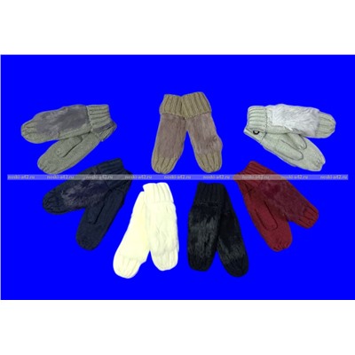 Варежки женские двойные внутри с мехом арт. А 116