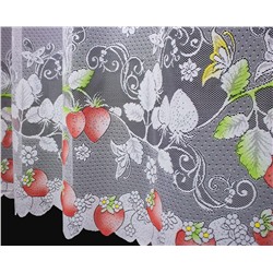 Готовые шторы арт.  624543/300/150, Truskawki (Клубнички), размеры: 300 см ширина х 150 см высота, на универсальной шторной ленте,