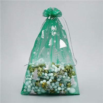 Мешочек подарочный новогодний органза «Исполнения желаний», 20×30 см ± 1.5 см