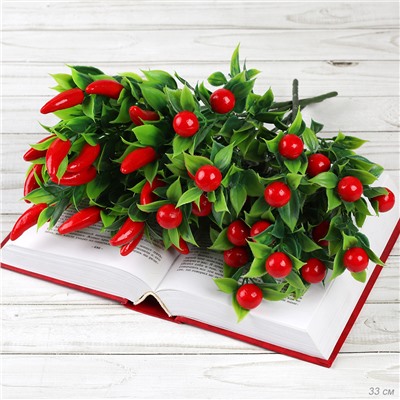 Цветок искусственный Ягода 33 см / 60-3 /уп 120/400/800/