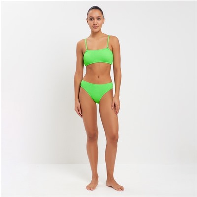 Купальник раздельный однотонный женский MINAKU, размер 48, зелёный