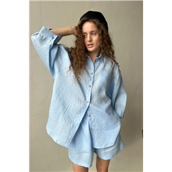 Костюм лён  SET019/17/Нимбовое облако