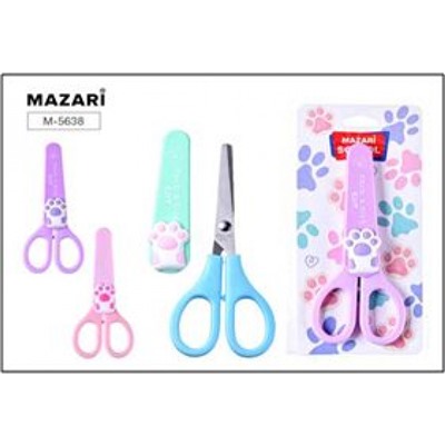 Ножницы детские 138 мм "ЛАПКИ" в чехле M-5638 Mazari
