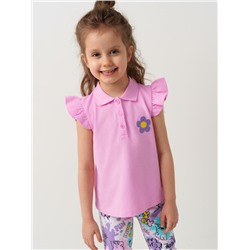 Джемпер трикотажный с воротником поло для девочек