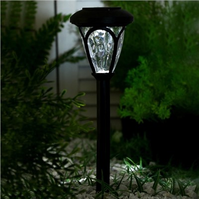 Садовый светильник «Ретро», уличный, на солнечной батарее, 9.5×39.5×9.5 см, 1 LED, свечение белое