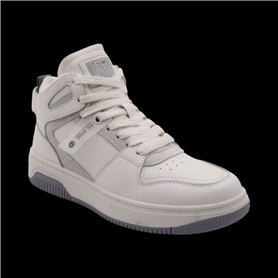 Кроссовки высокие из натуральной кожи MS-S219 белые