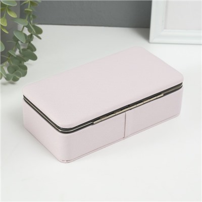 Шкатулка для украшений «Мелкая рябь», с зеркалом, искусственная кожа, розовая, 10×18×6 см