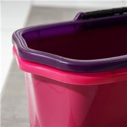 Ведро хозяйственно прямоугольное со сливом, 9.5 л, пластик, МИКС