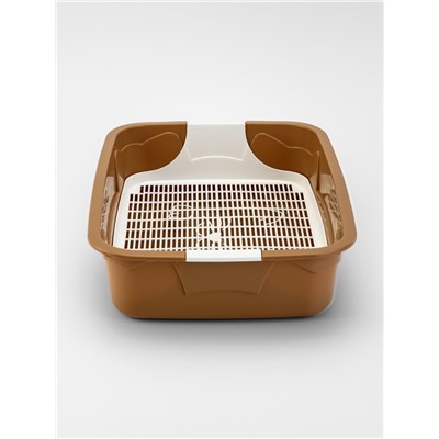 Туалет с сеткой, 44×33×11.5 см, бежевый/белый