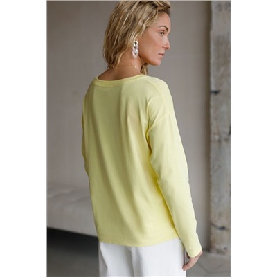 Базовый лонгслив из премиального хлопка с эластаном VILATTE, 1228143