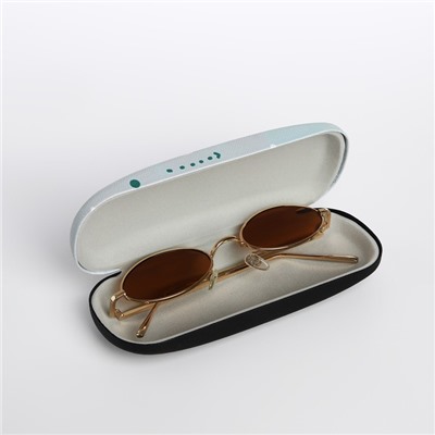 Футляр для очков на хлопушке, длина 16 см, голубой