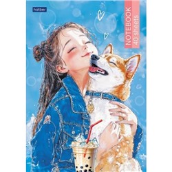 Блокнот А5 40л клетка на склейке "Чай с пузырьками/Bubble tea" жесткая подложка (093199) Хатбер