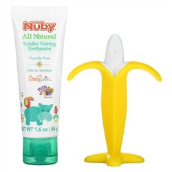 Dr. Talbot's, Toddler Training Toothpaste with Banana Toothbrush, 6 m+, Tutti Frutti, 2 Piece Set