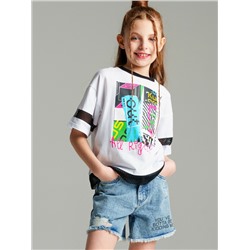 Шорты текстильные джинсовые для девочек