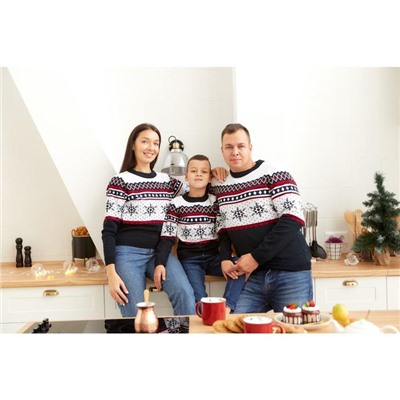 Свитер вязаный новогодний детский KAFTAN Snow, размер 30 (98-104 см), чёрный