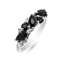 Кольцо из серебра сапфир корунд, Аделина