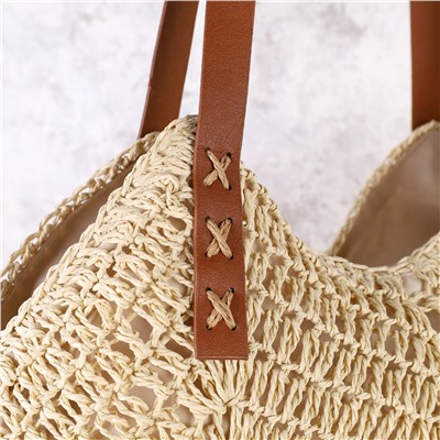Сумка плетеная 36x32x16 / DW-18 /уп 30/бежевая