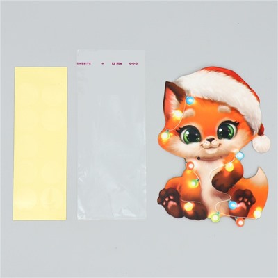 Пакет под сладости новогодний «Лиса», 11×6 см