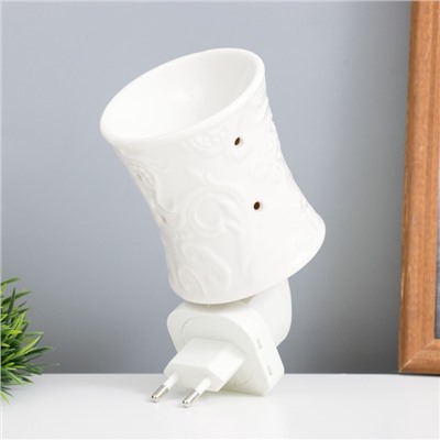 Ночник «Узор» белый 7.8×7.8×12 см