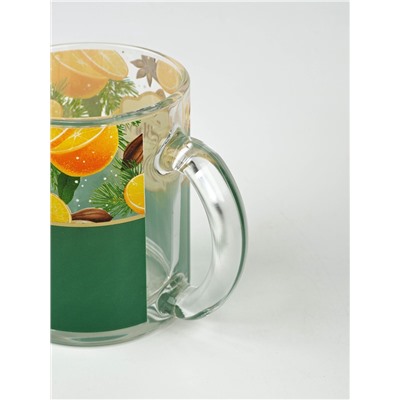 Кружка новогодняя стеклянная «С новым годом! Аромат праздника», 300 мл