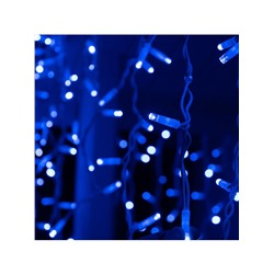 Гирлянда «Бахрома» 3×0.9 м, IP65, УМС, белая нить каучук, 144 LED, свечение синее, 220 В
