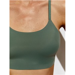 Omsa Топ 3. OmD 1112B Invisible Майка "Toп" женская с сеткой (кроп-топ на тонких бретелях с вкладышами), PA